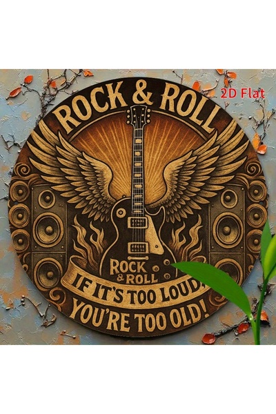 Choice 8x8inch(20x20cm) black 1pc Rk & Roll Guitar Wings Wall Art Decor - Vin...