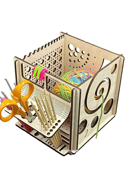 Choice As Picture Creative Wooden Yarn Bowl Crhet Organizer Storage Holder DI...