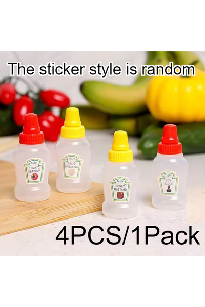 Choice1 4PCS-1Pack 4PCS/Pack Mini Tomato Sauce Bottle 25ML Seasoning Squeeze ...