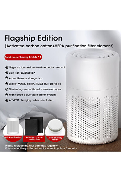 Choice White Portable Air Purifier Household Air Cleaner Mini Desktop Air Pur...