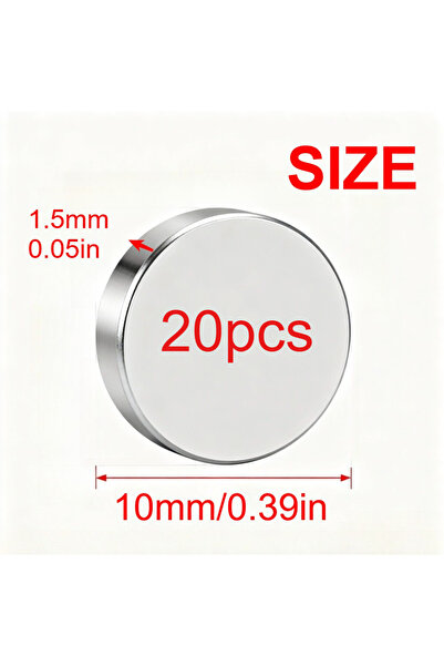 Choice4 10x1.5 مم - 20 قطعة من المغناطيسات الدائرية الرقيقة 10x1.5/15x1.5 مم،...