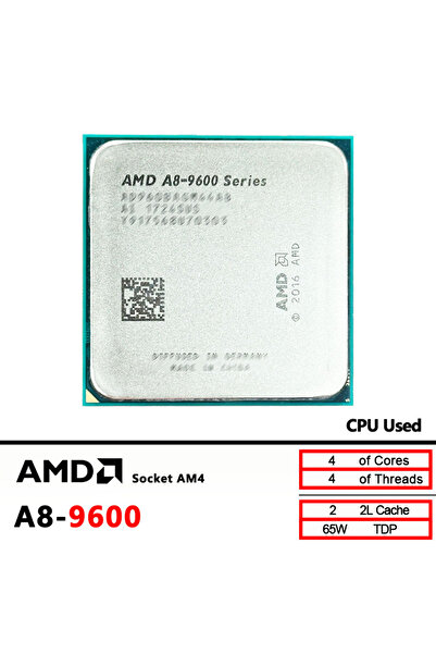 Choice AMD AMD A8 9600 A8 Series A8-9600 3.1 GHz Used 65W Quad Core CPU Press...