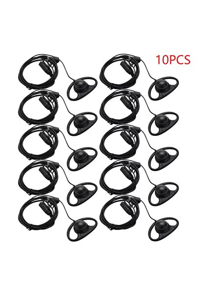 Choice 10PCS 2Pin Advanced D Shape Earhook Ptt Headset Earpiece Mic For CP040...