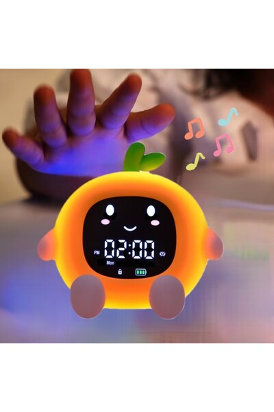 Choice ساعة منبه برتقالية للأطفال 6 في 1، ساعة تدريب على النوم على شكل فاكهة ...