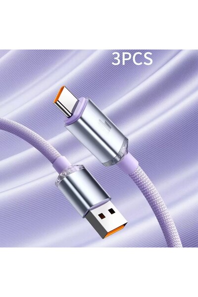 Choice1 1m 3PCS purple 1/3PCS USB C charging Cable TypeC 120W Fast charging c...