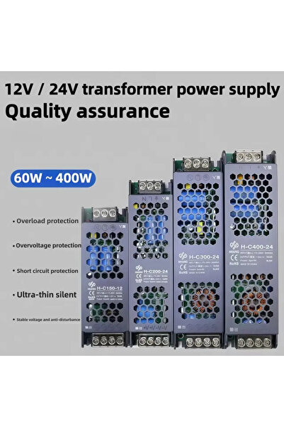 Choice7 400W 12 V DC 12V 24V Switching Power Supply AC200-240V Mute Lighting ...