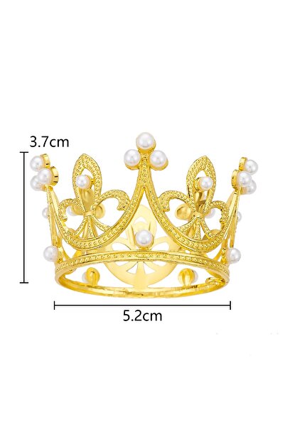 choice2 قطعة واحدة من زينة كعكة التاج الذهبي، تاج من اللؤلؤ، لتزيين الكب كيك،...