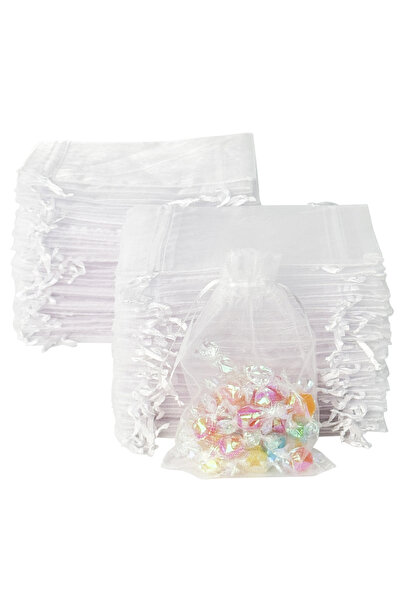 Choice3 9×12 سم - 3.5×4.7 بوصة - 200 قطعة من أكياس الأورجانزا البيضاء الشبكية...