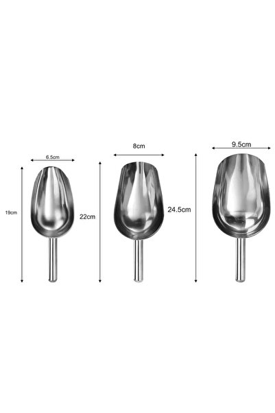 Choice Mixed Size 1/3PCS Stainless Steel Ice Shovel Multifunctional Food Meas...