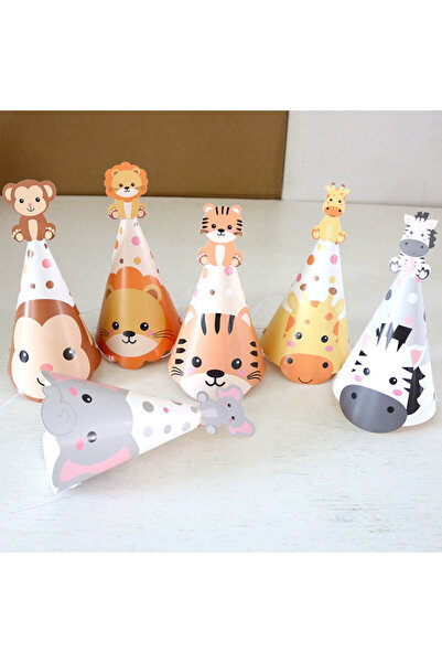 Choice قبعات عيد ميلاد أخرى، 6 قطع/مجموعة، قبعات عيد ميلاد برسومات حيوانات ال...