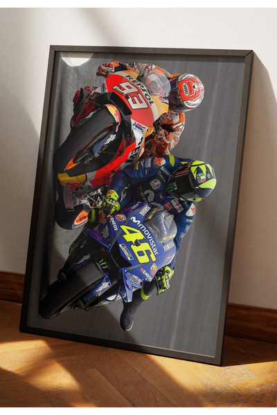 Turkish Riders VR46 vs MM93 / Υψηλής ποιότητας εκτύπωση UV σε MDF Ασπρόμαυρη ...