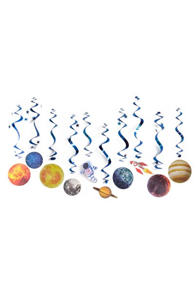 Choice زينة عيد ميلاد متعددة الألوان بطابع الفضاء، دوامات معلقة، كوكب، رائد ف...
