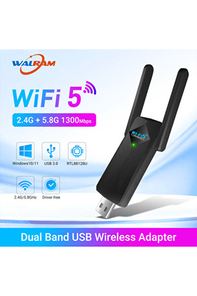 Choice محول لاسلكي AC1300 WALRAM USB3.0 WiFi WiFi 5 2.4 جيجا هرتز AC1300 بطاق...