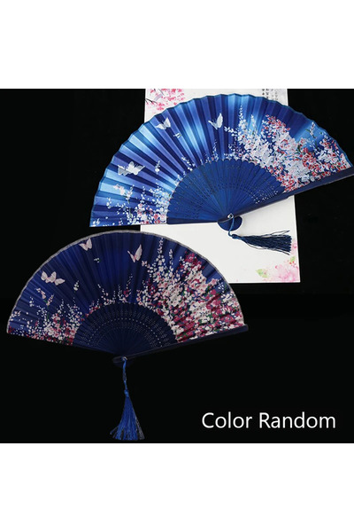 Choice11 03 1Pc Vintage Silk Folding Fan Retro Chinese Japanese Bamboo Foldin...