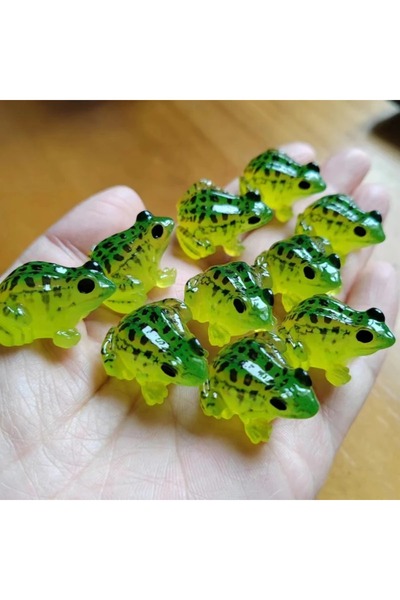 Choice مجموعة من 10 قطع من تماثيل الضفادع المصغرة المصنوعة من الراتنج والمضيئ...