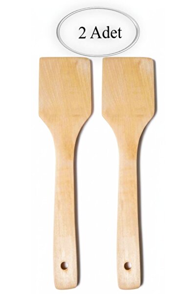 TARIK HOME 2-Piece Natural Wooden Spatula Set - Fireproof, Non-Stick, Non-Scr...