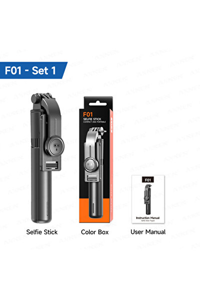 Choice3 F01 - مجموعة 1 AXNEN عصا سيلفي، حامل ثلاثي القوائم، حامل هاتف، دوران ...