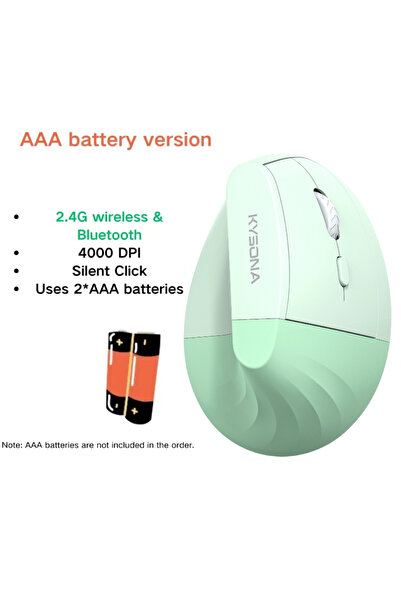 choice2 ماوس لاسلكي KYSONA EM18 باللون الأخضر، يعمل ببطارية AAA، ماوس بلوتوث ...
