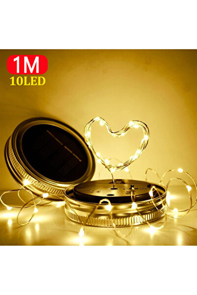 Choice4 1m Warm Light 20/10 LED Solar Mason Jar Lights Outdoor Waterproof Han...