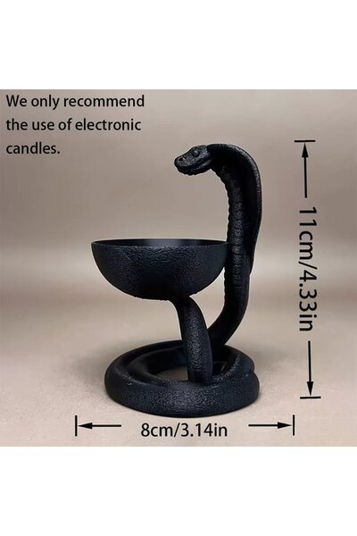 Choice حامل شموع أسود على شكل كوبرا قوطي عابر للحدود، مناسب لتزيين سطح المكتب...