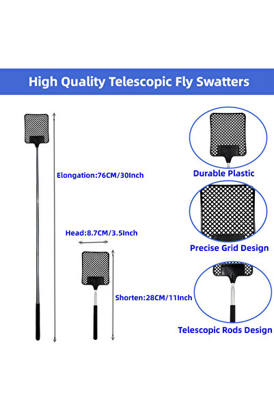 Choice عبوة واحدة من مضرب ذباب إبداعي أسود اللون، مصنوع من الفولاذ المقاوم لل...