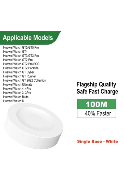 Choice4 Single base - White 2025 Charger Dock For Watch 5/4/3/GT5 Pro/GT4/GT3...
