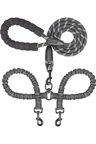 Choice3 black Double Dog Leash, Dual Dog Leash, 360 Swivel Tangle Free Bungee...