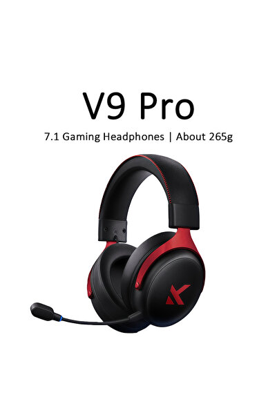Choice1 سماعات رأس MCHOSE V9 Pro 7.1 للألعاب الإلكترونية، لون أسود وأحمر، تدع...