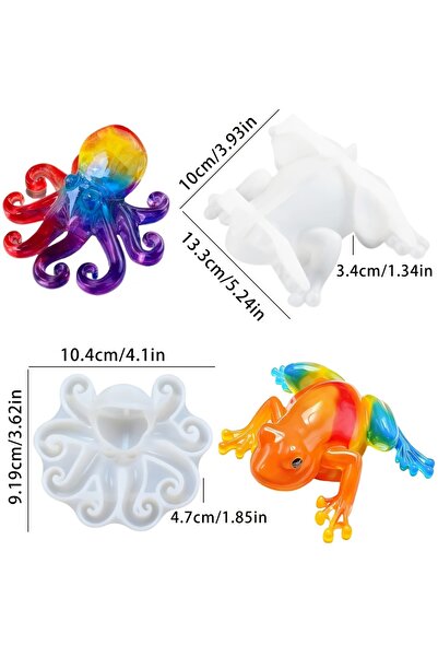 Choice1 مجموعة قوالب حيوانات من قطعتين - قوالب راتنجية على شكل حيوانات، قوالب...