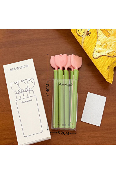 Choice1 Pink 5pcs 5 Pcs Tulip magnetic sealing clip, moisture-proof and fresh...