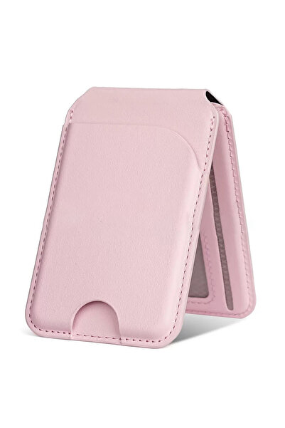 Choice3 Pink 2 in 1 Magnetic MagSafe Wallet Stand, Leather Magnetic Card Hold...