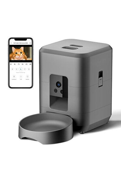 Choice3 جهاز تغذية القطط الأوتوماتيكي المزود بكاميرا فيديو، وجهاز تغذية الكلا...
