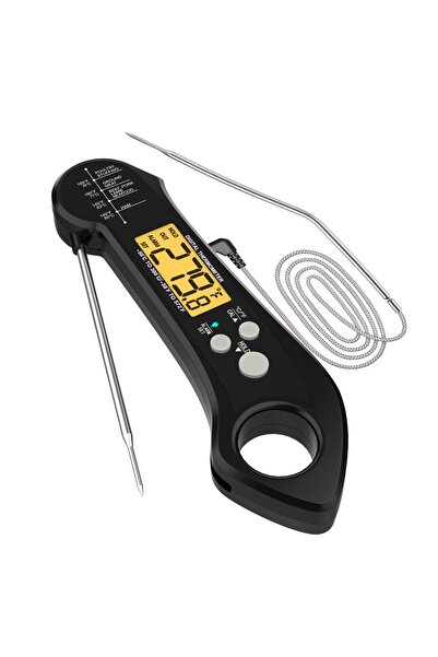 Choice black Food Meat Thermometer 2 In 1 Long Cable Cooking Precise Fast Dig...