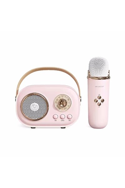 Choice4 مكبر صوت لاسلكي محمول بتقنية بلوتوث مع ميكروفون واحد، لون وردي، مزود ...