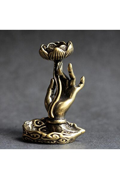 Choice مبخرة بخور نحاسية صلبة ذات تدفق عكسي، تمثال صغير على طراز زن لوتس بوذا...