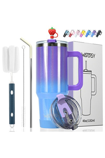 choice2 كوب حراري من الفولاذ المقاوم للصدأ بسعة كبيرة 891 مل، لون بنفسجي/أزرق...