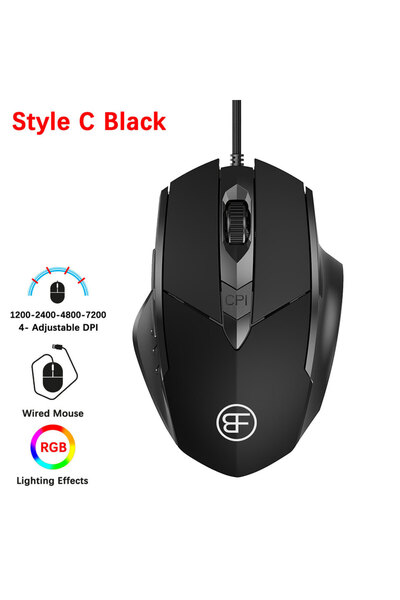 Choice1 black Wired Mouse, 7200 DPI, Ergonomic Gaming Mouse, High Performance...