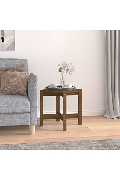 Concept Masă de cafea, maro miere, Ø 52,5x45 cm, lemn masiv de pin