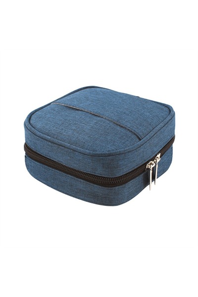 Choice1 blue Mini Square Digital Storage Bag Adapter Power Data Cable Headpho...