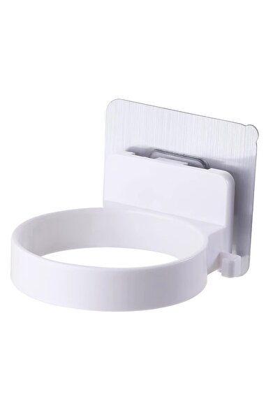 Choice حامل مجفف شعر بسيط أبيض اللون يُثبت على الحائط، يُستخدم لتخزين مستلزما...