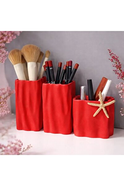İFAA 3-Piece Makeup Organizer Set – Cosmetic Organizer, Pen Holder & Brush Ho...