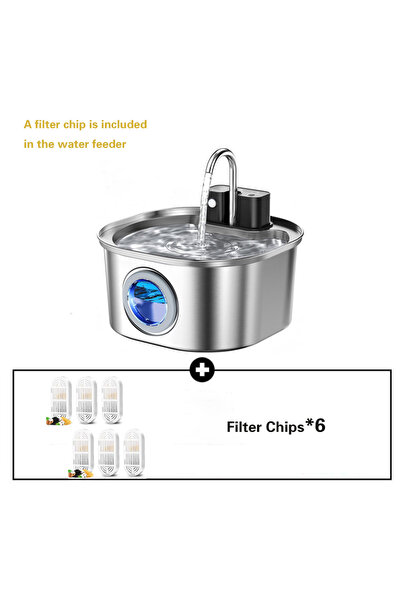 Choice 3.2L L add 6Filters 3.2L/108oz Wireless Charging Sensor Cat Water Feed...