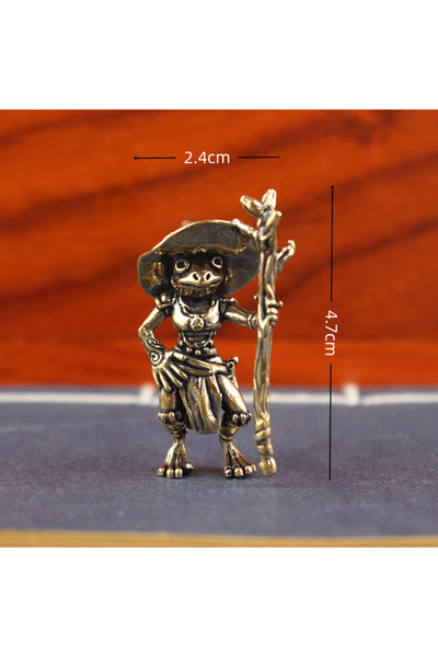 Choice تمثال ضفدع ساحر عتيق من النحاس الأصفر الرمادي الفاتح، زينة مكتبية معدن...