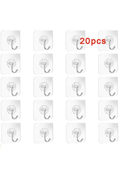 Choice1 20 قطعة/مجموعة من خطافات شفافة من الفولاذ المقاوم للصدأ، قوية ذاتية ا...