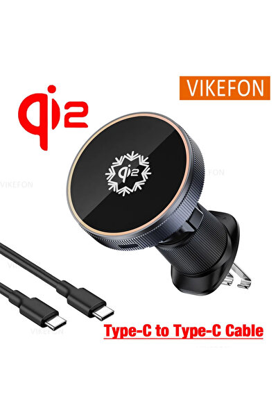 Choice شاحن لاسلكي مغناطيسي للسيارة من فيكيفون بتقنية Qi2، مزود بفتحة تهوية ي...