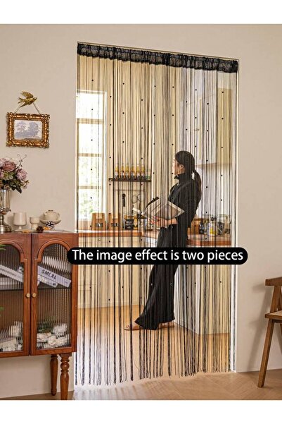 Choice1 ستارة شفاف مرصّع بالخرز بالخرز، بجيب للعمود، مقاس 1*2، مع شرابة، فاصل...