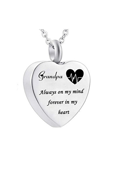 Choice3 Silver-Grandpa Heart Urn Necklace for Ashes Always on My Mind Forever...