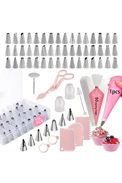 Choice Pink 116 PCS Cake Decorating Kit with Storage Box, Complete Baking Too...