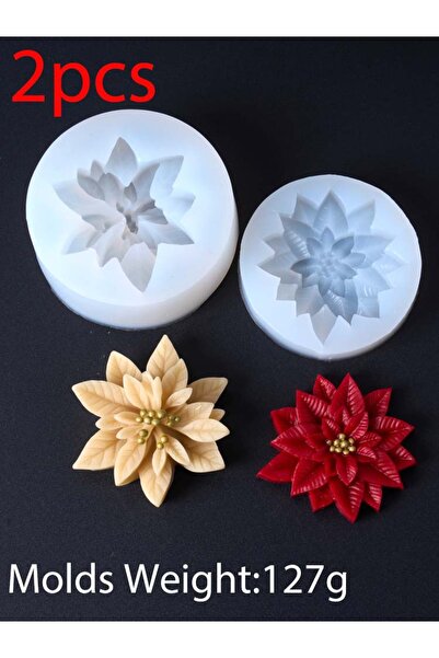 Choice1 قالبان من السيليكون لصنع شموع عيد الميلاد على شكل زهرة، شموع معطرة بر...