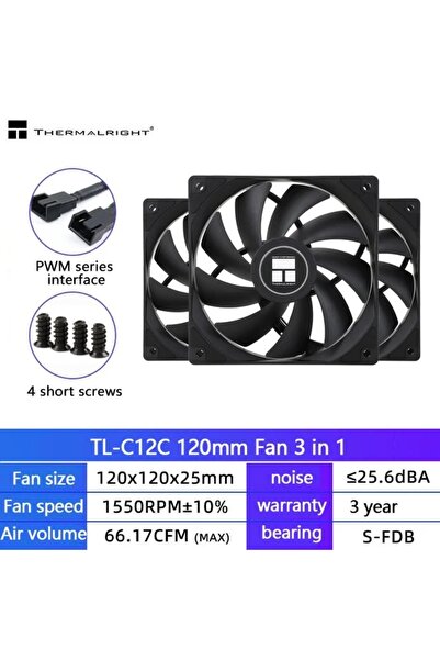 choice2 A-RGB AS SHOW TL-C12C(3pcs) Thermalright TL-C12C PC Cooling Fan 120mm...